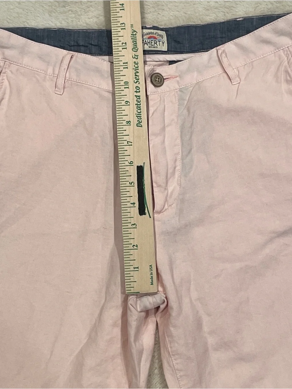 Faherty Tradewinds Linen Blend Shorts Men's 33 Pink Beach Preppy Chino 9” Inseam